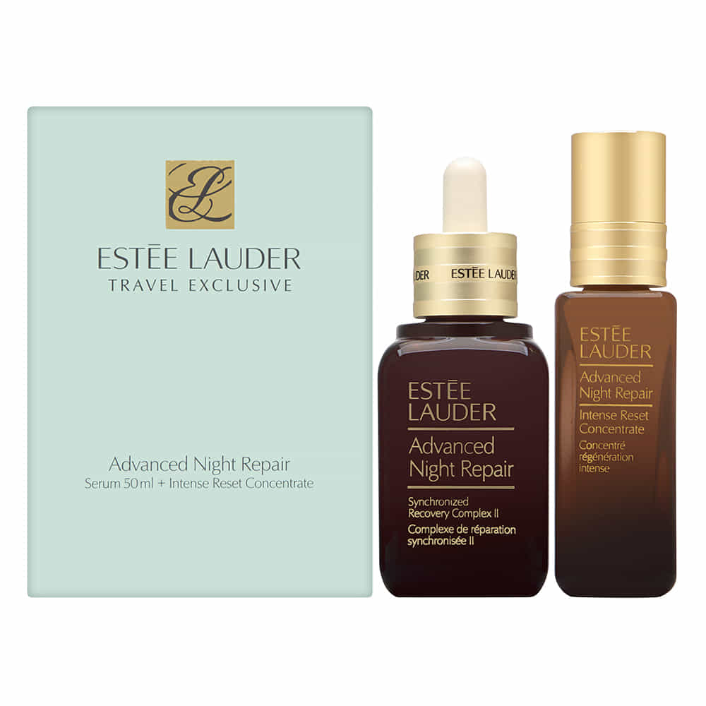 Estee Lauder Travel Exclusive Advanced Night Repair 2 Piece Set Includes: 0.68 oz Advanced Night Repair Intense Reset Concentrate  + 1.7oz Advanced Night Repair Synchronized Recovery Complex II-For All Skin Types